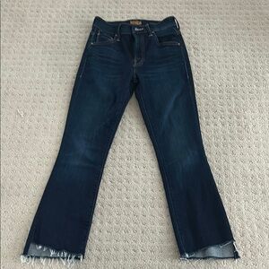 MOTHER Blue Ankle Cropped Kick-Flare Jeans